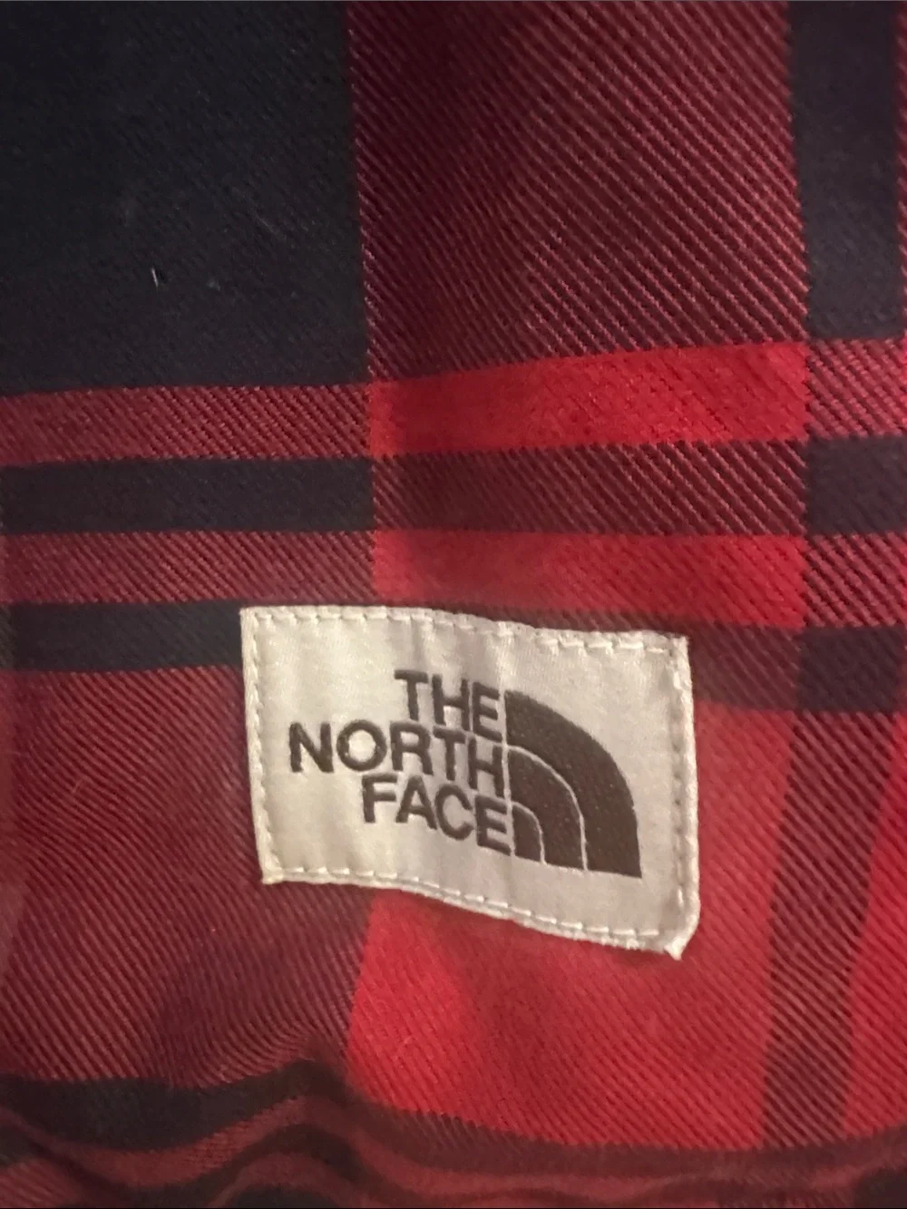 The North Face Men’s Red and Black Plaid Shirt Jacket Size Large